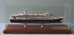 Amsterdam cruise ship model in case, photo