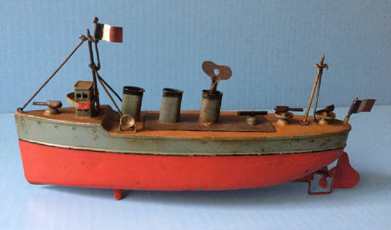 Bing  tin  toy boat, gunboat