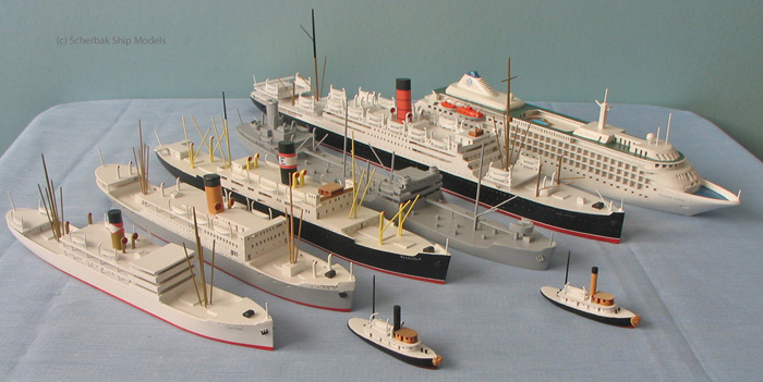  Collect ocean liner  wood models made by Scherbak
