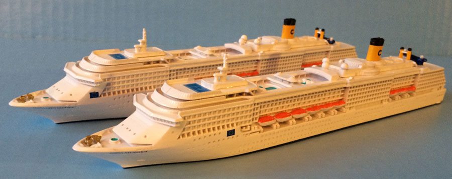 Costa Atlantica and Mediterrania 1250 scale models