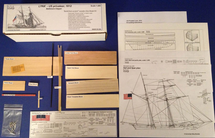 US privateer LYNX wooden model kit 1:200 scale.jpg