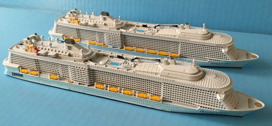 Quantum and Anthem of the Seas cruise ship models