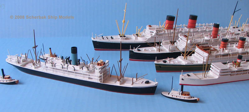 Ocean liner waterline models Scherbak 1:600 scale