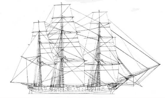 USS WASP sloop of war , 1807 sailing ship model