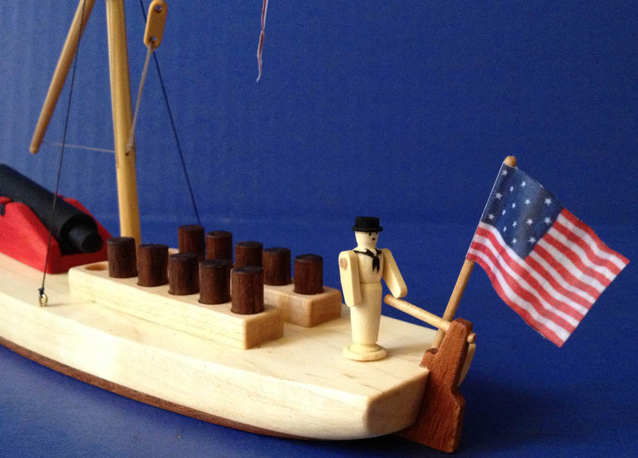US Navy toy model gunboat Barbary Wars, detail.jpg