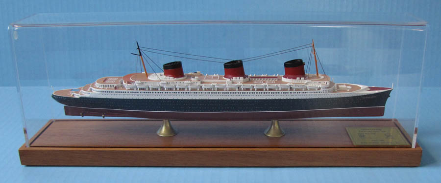 SS Normandie - ocean liner model encased