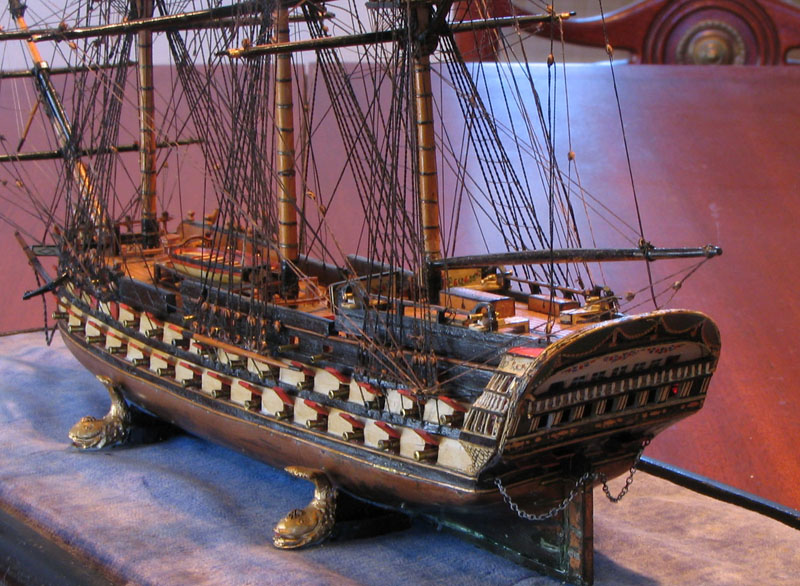 Prisoner of  war boxwood ship model Napoleonic era